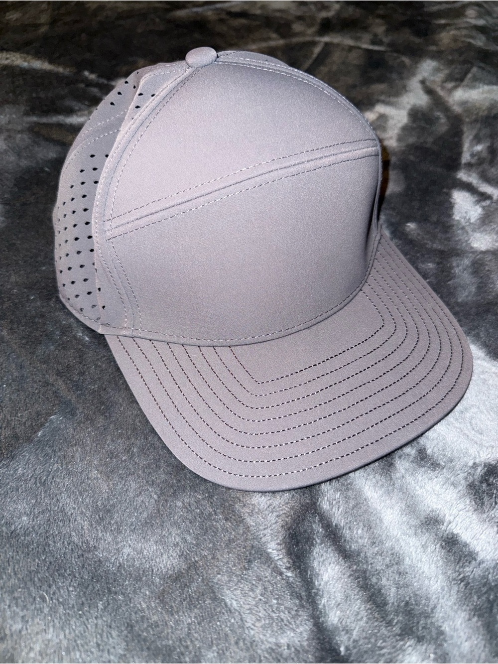 Minimal Perforated Trucker Cap in Light Gray
